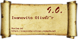 Ivanovits Olivér névjegykártya
